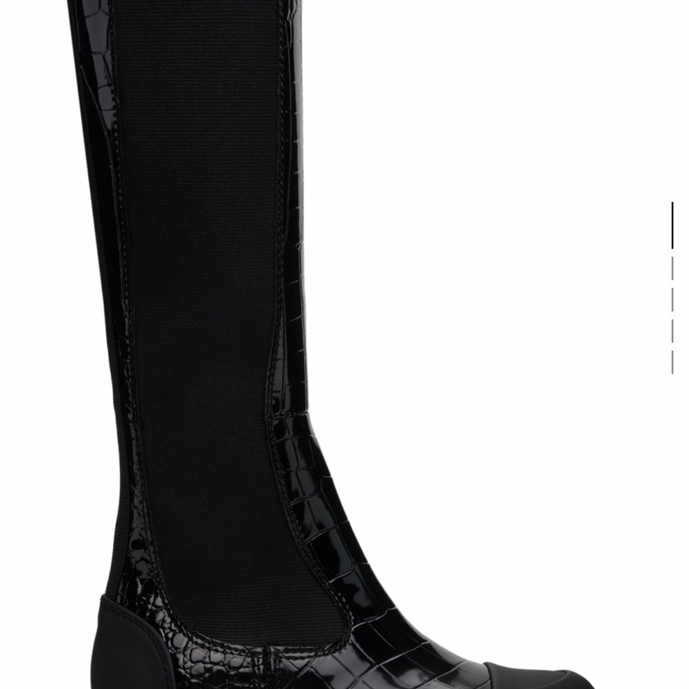 Ganni Glossy Black Over the Knee Boots